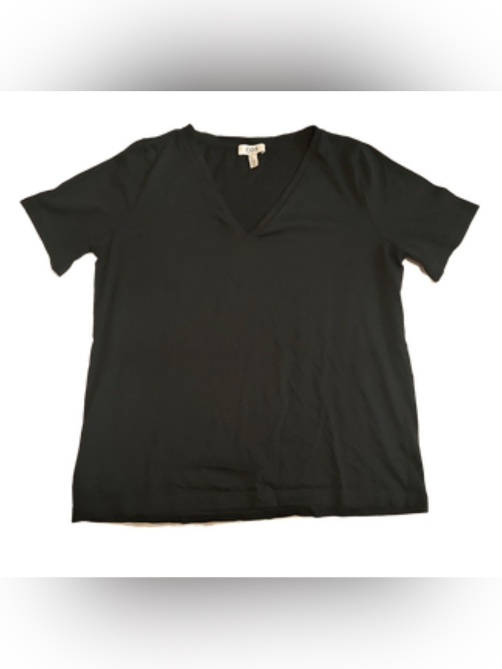COS Black V-Neck Short Sleeve Tee